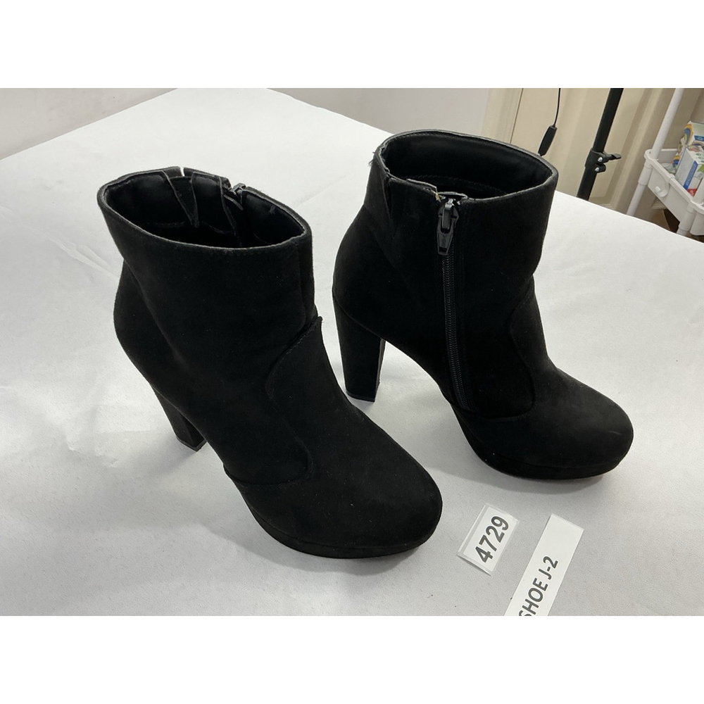 Womans SM NY Ansel Platform Ankle Boots 6 M Black Side Zip Block Heel